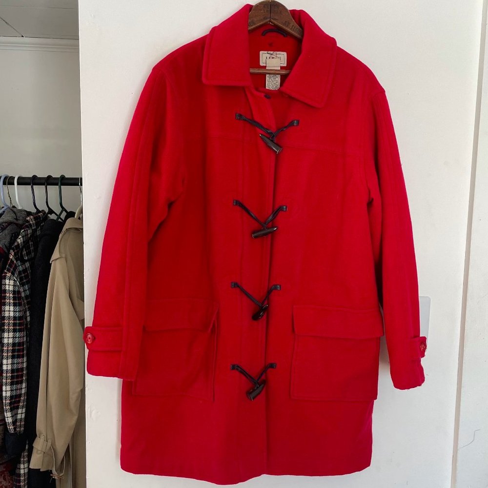LL Bean Wool Duffle Coat Size Medium